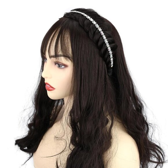 Synthetic Hair Headband Wide Braid Dark Strawberry Blonde 2 Inch for Adults main image 4